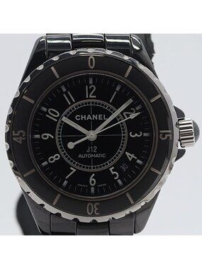 Chanel D Automatic Date Black Dial Vintage Buckle Watch